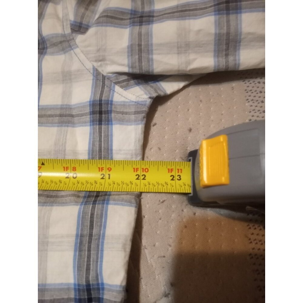 New Perry Ellis America men's long sleeve button White Blue Shirt Medium M NWT - Picture 11 of 12